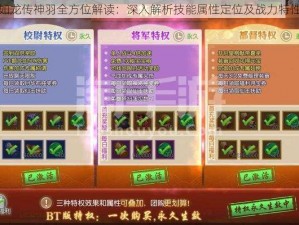 三国如龙传神羽全方位解读：深入解析技能属性定位及战力特性研究