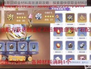 玛娜希斯回响金材料高效速刷攻略：探索最快获取金材料的秘诀