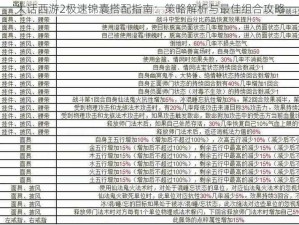 大话西游2极速锦囊搭配指南：策略解析与最佳组合攻略