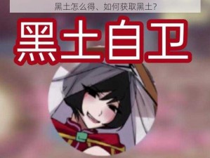 黑土怎么得、如何获取黑土？