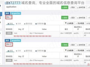 BY72777 域名查询，专业全面的域名信息查询平台