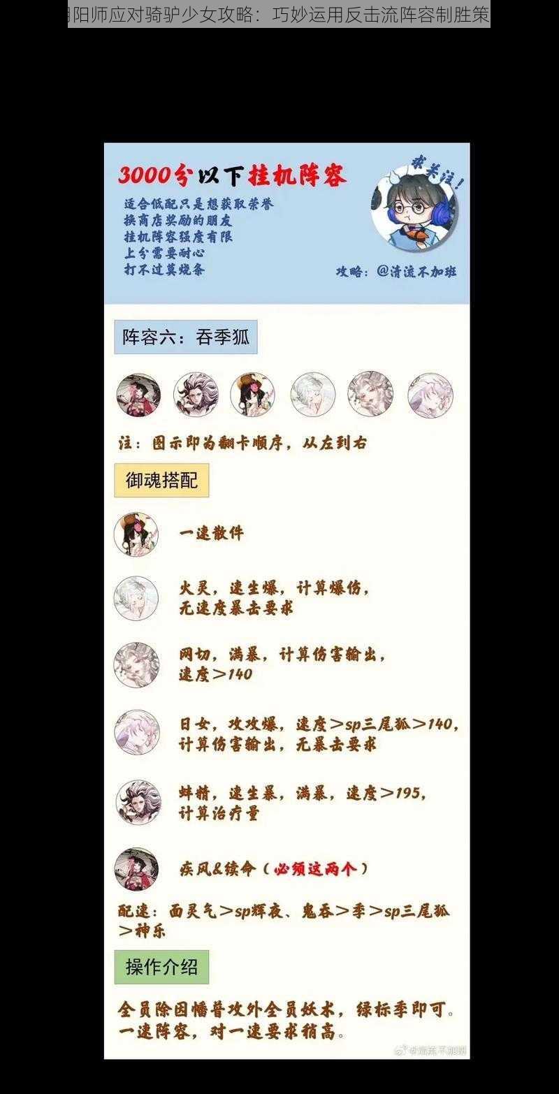 阴阳师应对骑驴少女攻略：巧妙运用反击流阵容制胜策略