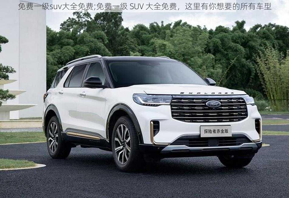 免费一级suv大全免费;免费一级 SUV 大全免费，这里有你想要的所有车型