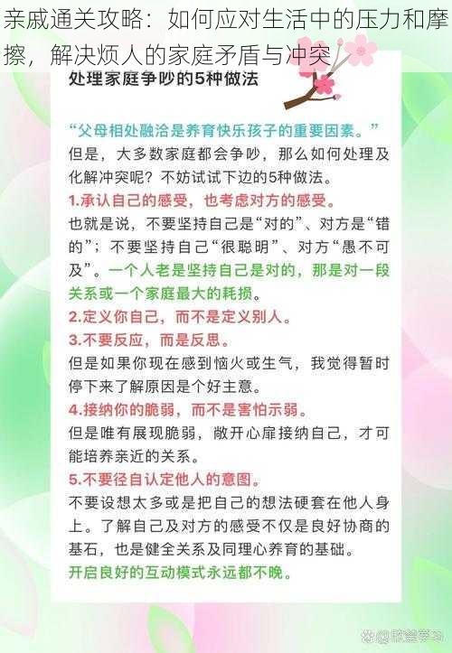 亲戚通关攻略：如何应对生活中的压力和摩擦，解决烦人的家庭矛盾与冲突