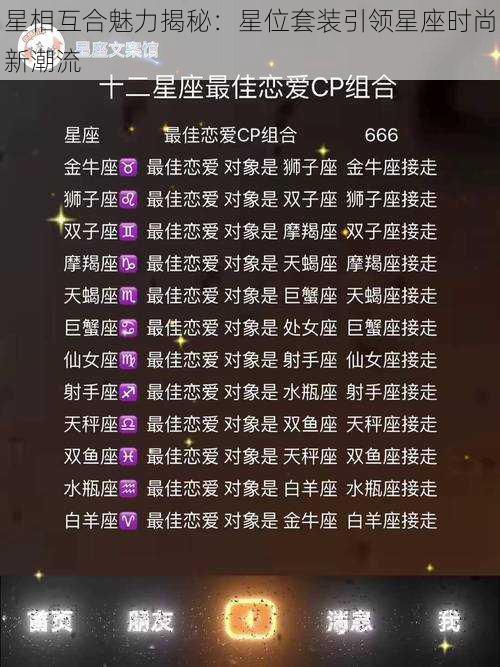 星相互合魅力揭秘：星位套装引领星座时尚新潮流