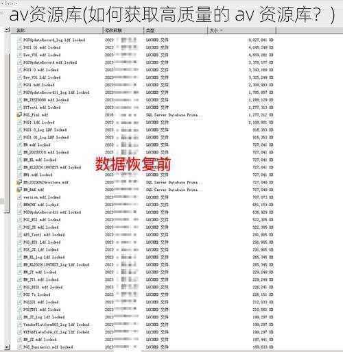 av资源库(如何获取高质量的 av 资源库？)