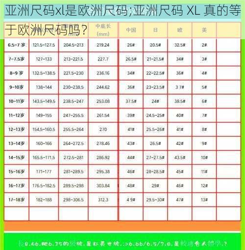 亚洲尺码xl是欧洲尺码;亚洲尺码 XL 真的等于欧洲尺码吗？