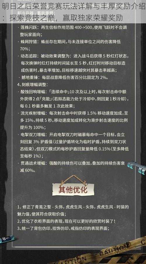 明日之后荣誉竞赛玩法详解与丰厚奖励介绍：探索竞技之巅，赢取独家荣耀奖励