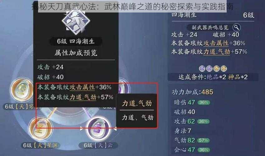 揭秘天刀真武心法：武林巅峰之道的秘密探索与实践指南